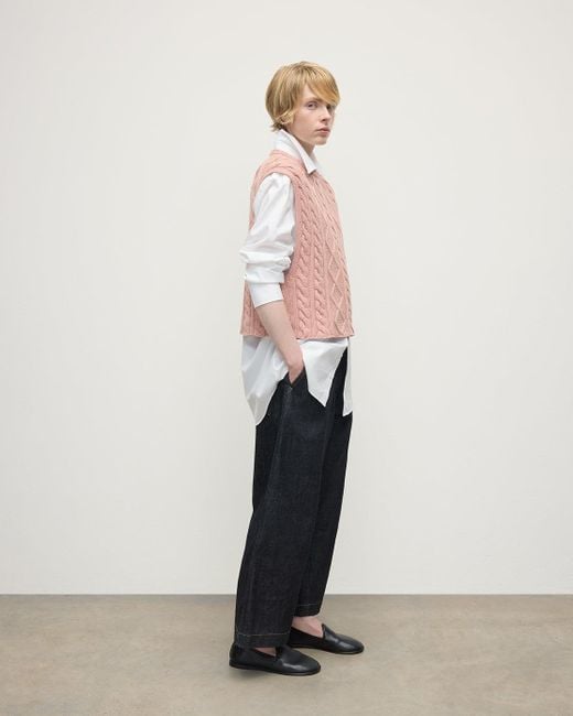 Johnstons Natural Aran Cable Cashmere Tank