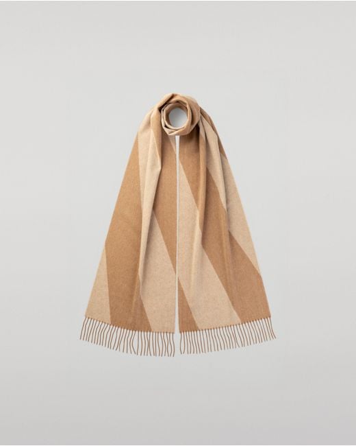 Johnstons Natural Chevron Cashmere Vicuña Skinny Scarf