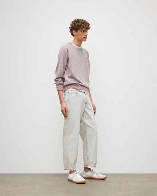Johnstons White Beach Cashmere Sweatshirt for men