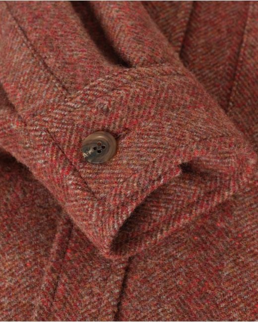 Johnstons Brown Atholl Herringbone Overshirt