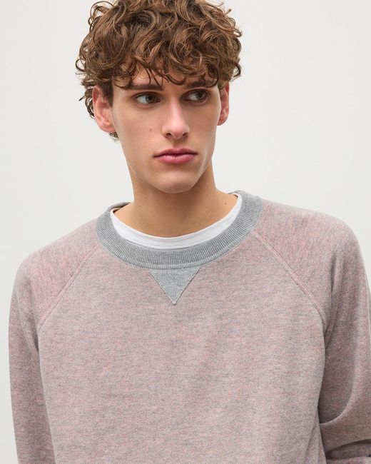 Johnstons White Beach Cashmere Sweatshirt for men