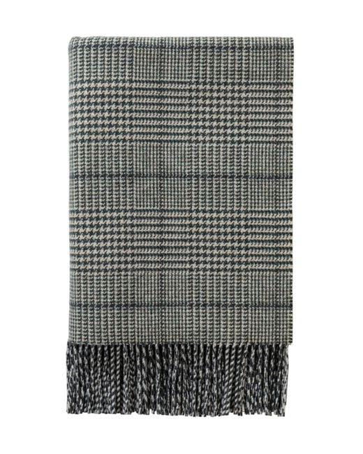 Johnstons Gray Tweed Glen Check Wool Throw