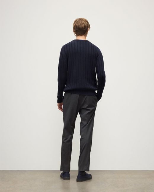 Johnstons Blue Peel Dark Cashmere Jumper for men