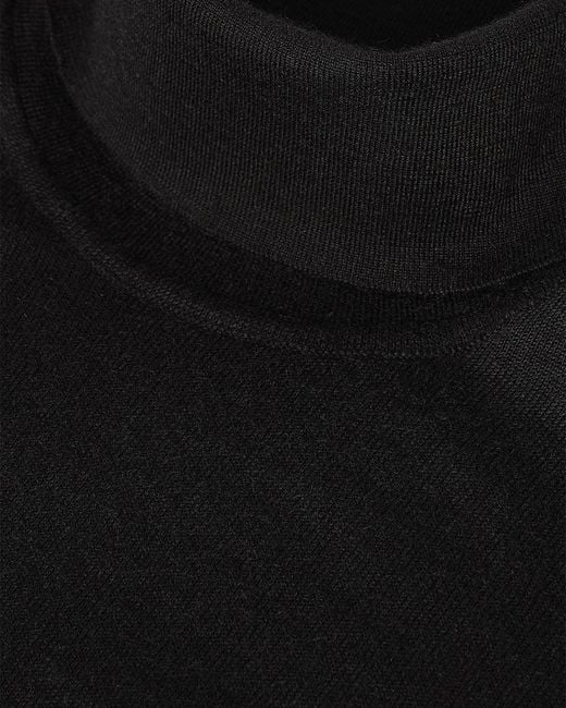 Johnstons Black Fin Cashmere Roll Neck Jumper for men