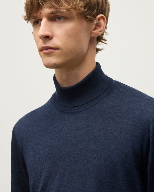 Johnstons Blue Fin Cashmere Roll Neck Jumper for men