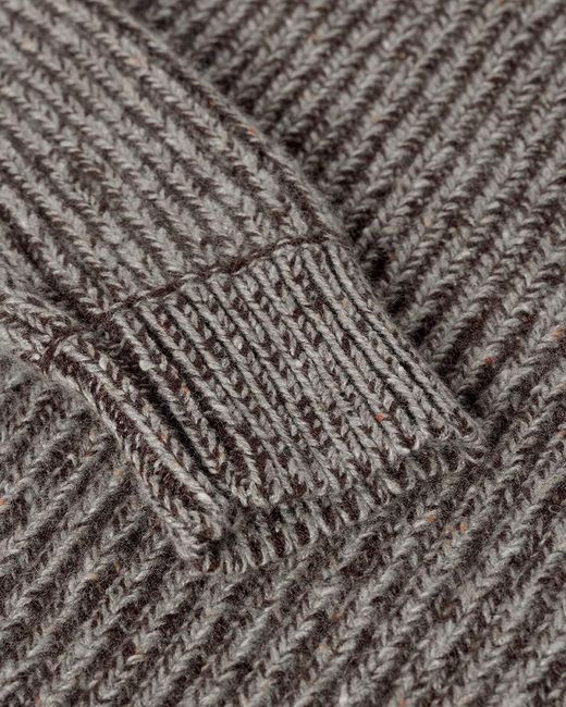Johnstons Brown High Neck Donegal Cashmere Jumper
