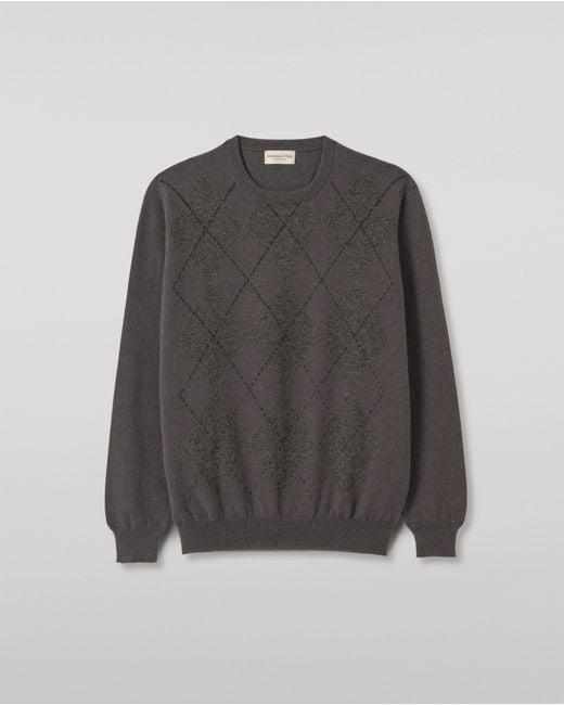 Johnstons Gray Argyll Cashmere Jumper for men