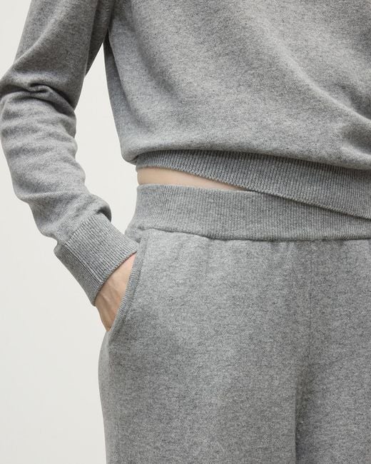 Johnstons Gray Wide Leg Light Cashmere Trousers