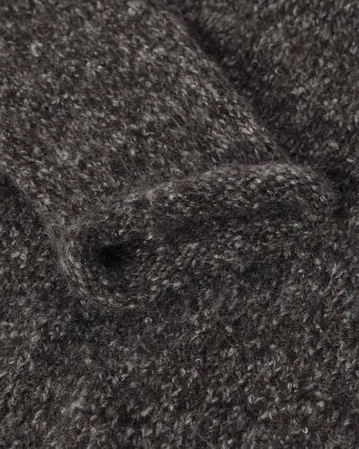Johnstons Gray Brushed Cashmere-Silk Charcoal Jumper