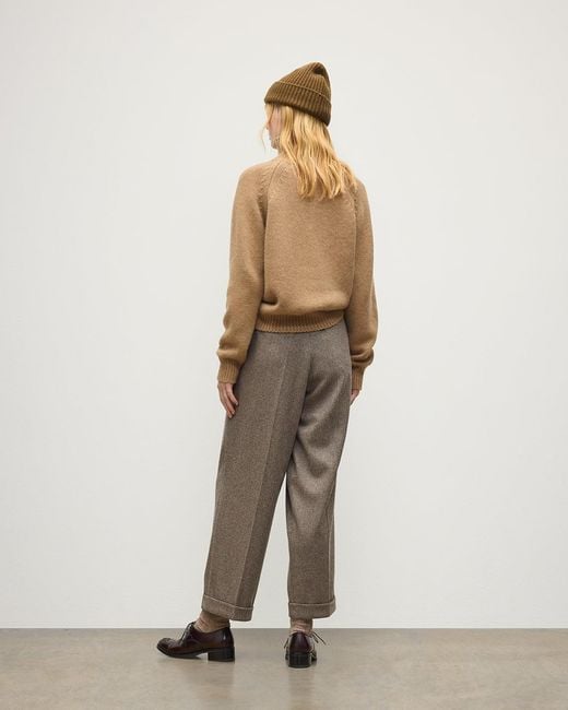 Johnstons White Mellis Camel Marble Cashmere & Cotton Jumper