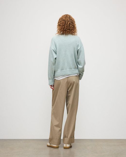 Johnstons Green Stella Light Cashmere Sweatshirt