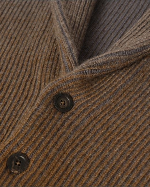 Johnstons Natural Pioneer Shawl Collar Cashmere Cardigan for men