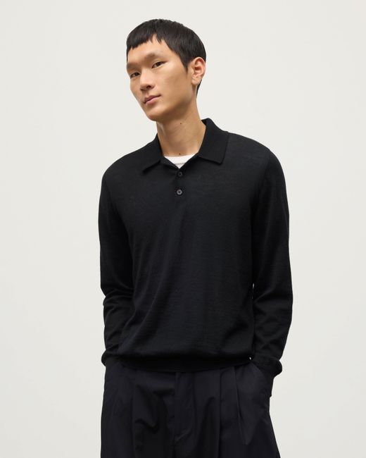 Johnstons Blue Fin Superfine Cashmere Polo Shirt for men