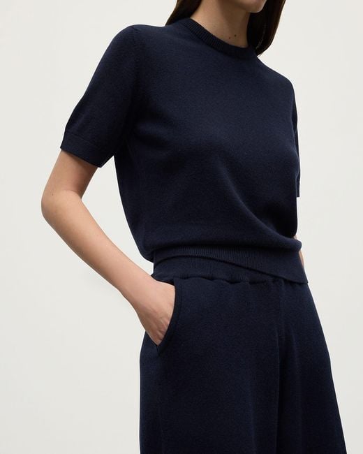 Johnstons Blue Dark Cashmere Trousers