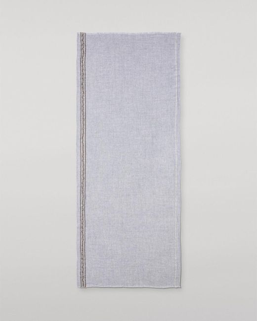 Johnstons White Cyrus Float Edge Scarf