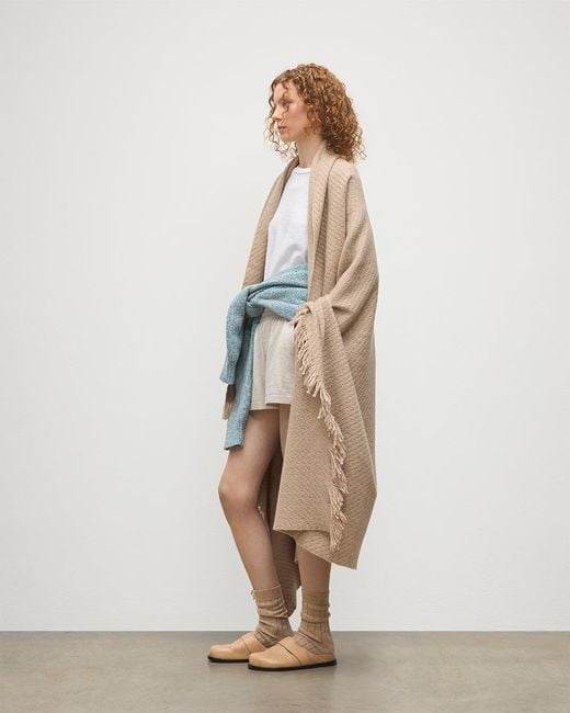 Johnstons Natural Yarrow Cashmere Throw