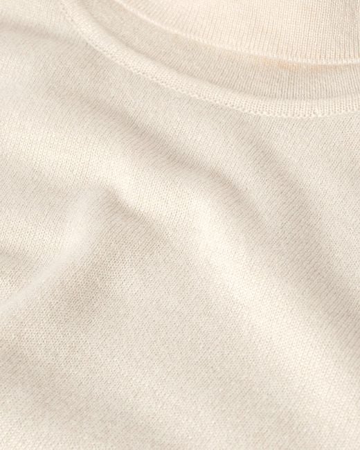 Johnstons White Classic Cashmere Roll Neck Jumper