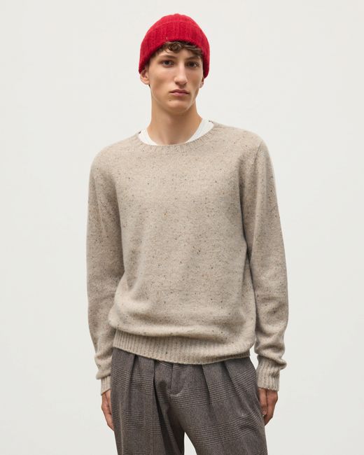 Johnstons Tiree Natural Donegal Cashmere Jumper for men