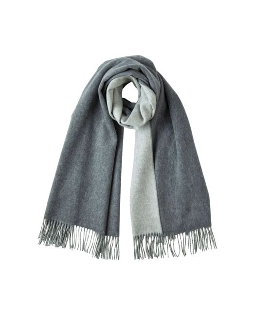 Johnstons Blue Contrast Reversible Cashmere Stole