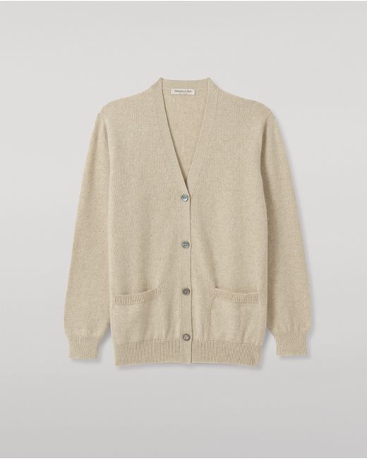 Johnstons Blue Wild Thistle Intarsia Cashmere Cardigan