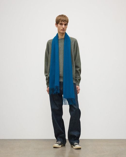 Johnstons Blue Wide Cashmere Scarf