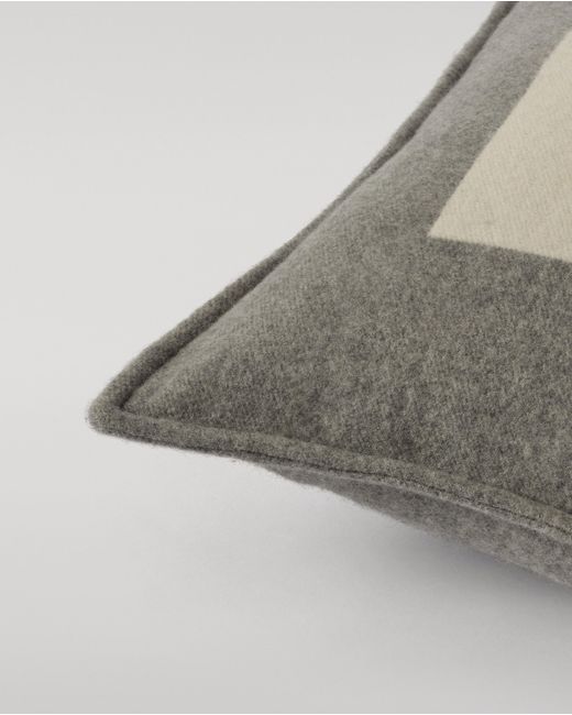 Johnstons Gray Art Geometric & Cashmere Cushion
