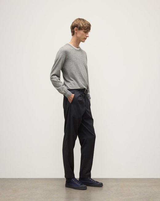 Johnstons White Fin Superfine Cashmere Jumper for men