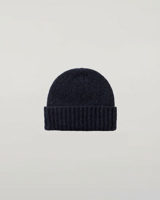 Johnstons Blue Donegal Cashmere Dark Beanie