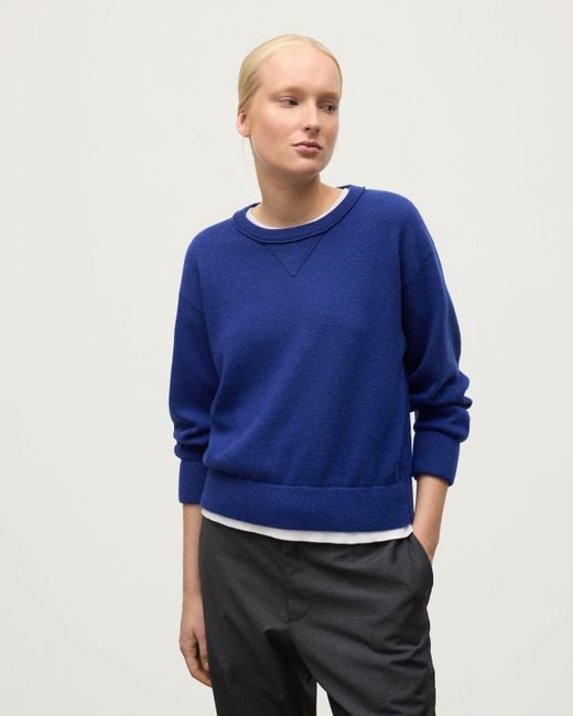 Johnstons Blue Stella Cashmere Sweatshirt