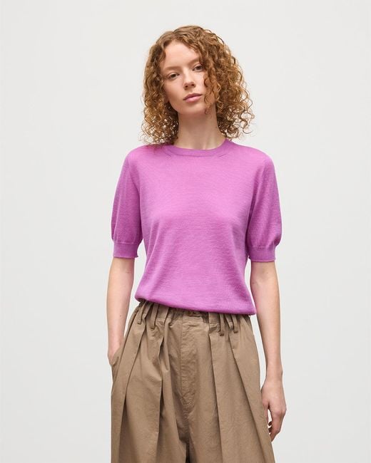Johnstons Pink Honor Superfine Cashmere T-Shirt