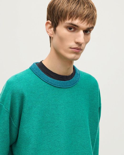 Johnstons Green Liddell Cashmere Sweatshirt for men