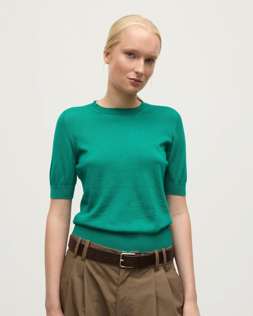 Johnstons Green Honor Bright Superfine Cashmere T-Shirt