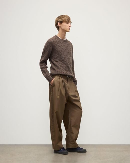 Johnstons Brown Calder Cable Cashmere Jumper