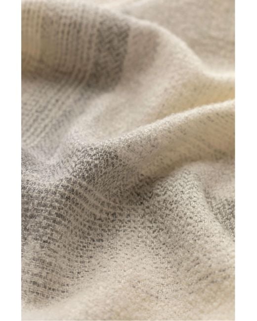 Johnstons White Blurred Bouclé Scarf