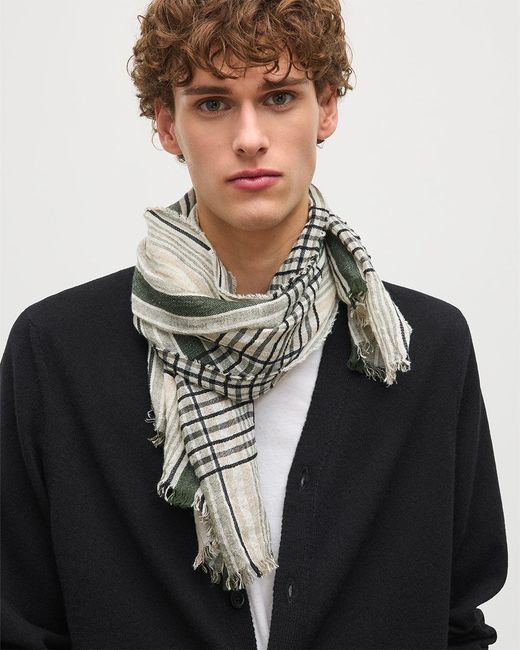 Johnstons Pink Crawton Graphic Stripe Scarf