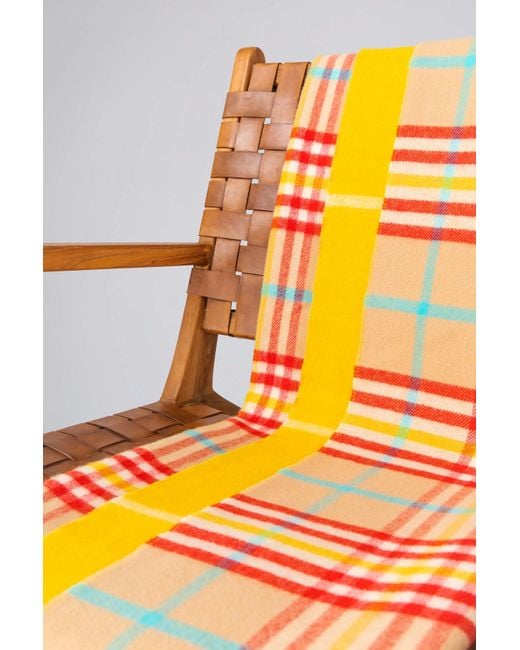 Johnstons Orange Vibrant Reversible Lambswool Throw