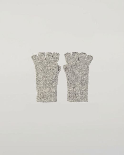 Johnstons Gray Fingerless Light Cashmere Gloves
