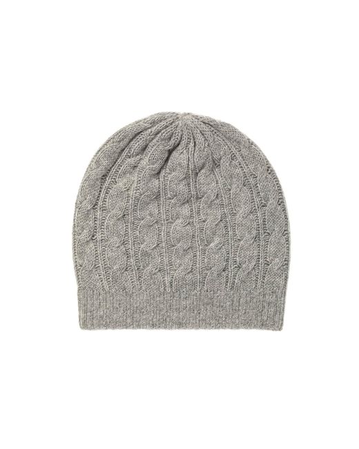 Johnstons Gray Light Gauzy Cable Cashmere Relaxed Beanie