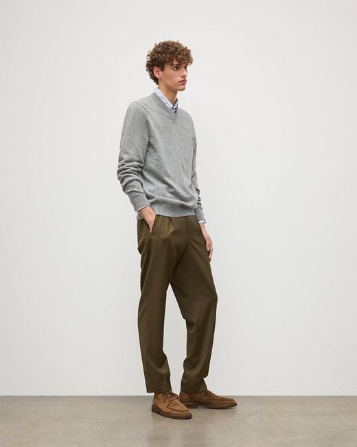 Johnstons Gray Rory Classic Cashmere V-Neck Jumper for men