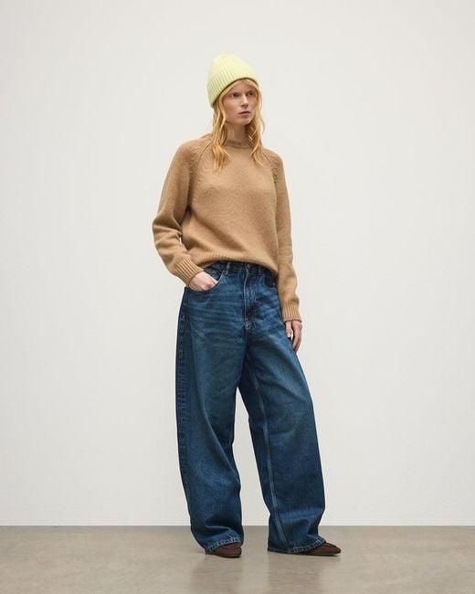 Johnstons Blue Bay Camel Marl Cashmere & Cotton Jumper