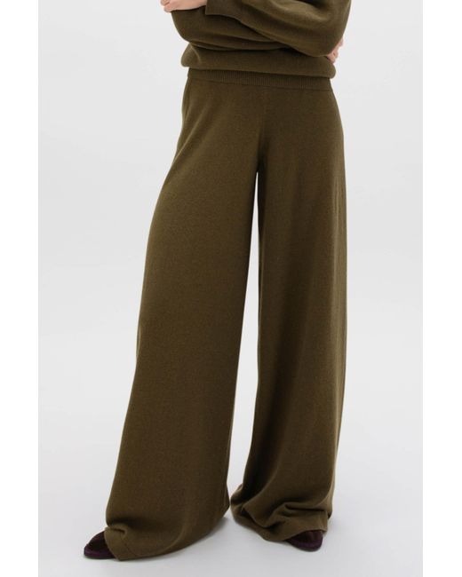 Johnstons Green Cashmere Trousers