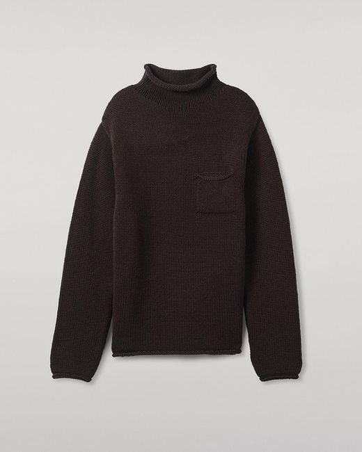 Johnstons Black Dark Cashmere Turtleneck Jumper for men