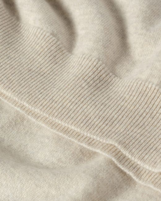 Johnstons White Lunan Natural Classic Cashmere V Neck Jumper