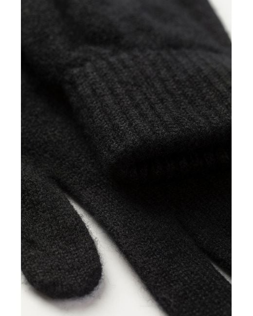 Johnstons Black Patrick Cashmere Gloves for men
