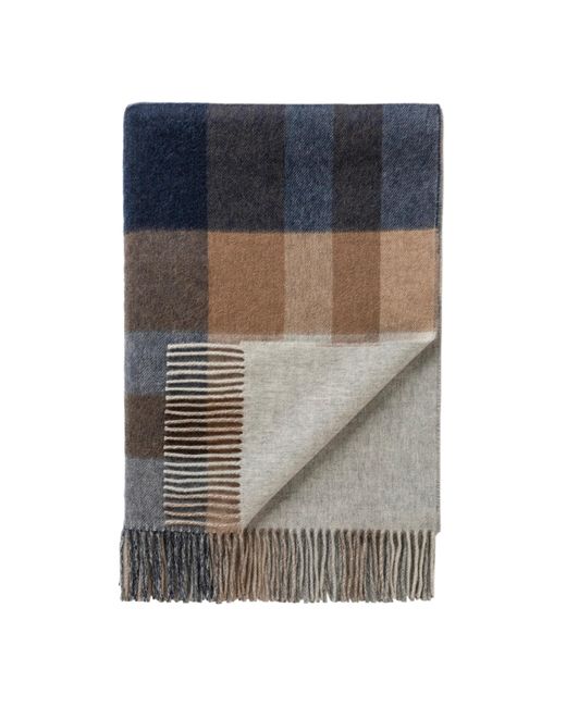 Johnstons Gray Check Reversible Cashmere Throw