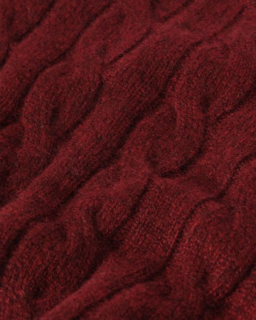 Johnstons Red Calder Dark Cashmere Cable Jumper