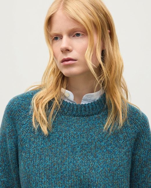Johnstons Blue Fyfe Cashmere Jumper