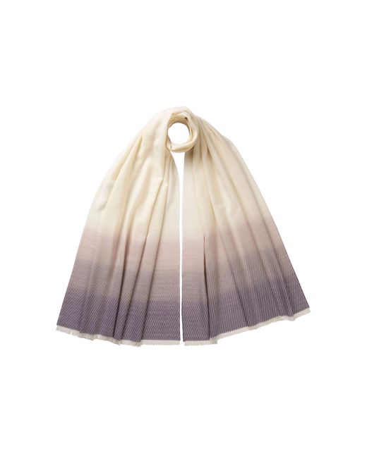 Johnstons Purple Lightweight Ombré Tip Merino Scarf