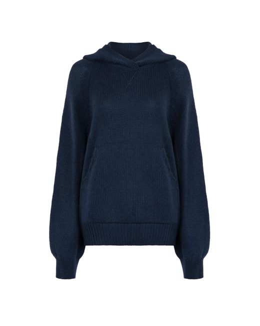 Johnstons Blue Oversized Cashmere Hoodie