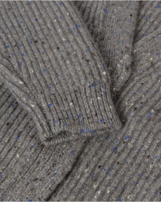 Johnstons Gray Norah Ribbed Donegal Cashmere Cardigan